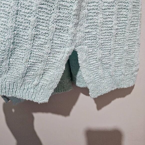 J Jill Canal Blue Seafoam Green Textured Knit Tunic Long Sleeve Sweater Small - Picture 5 of 7